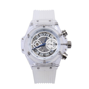 fashion men women wristwatches Automatic mechanical Large dial woman man watches Transparent waterproof white blue gold red