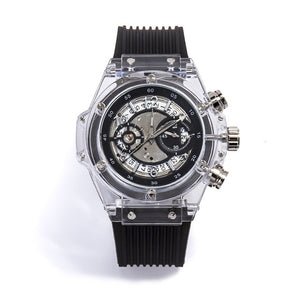 fashion men women wristwatches Automatic mechanical Large dial woman man watches Transparent waterproof white blue gold red